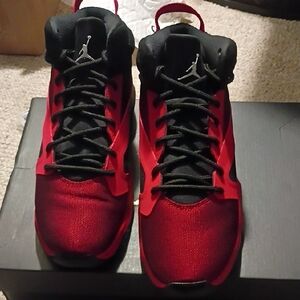 Red and Black Air Jordan Sneakers